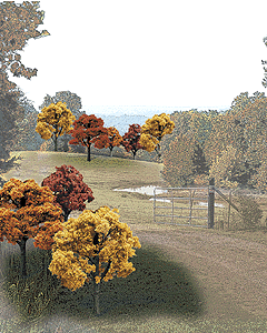 Woodland Scenics 1576 All Scale Fall Colors Deciduous Tree Pack - Ready Made Trees(TM) -- 2 to 3" 5.1 to 7.6cm pkg(23)