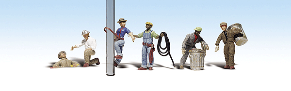 Woodland Scenics 1826 HO Scale Scenic Accents(R) Figures -- City Workers pkg(6)