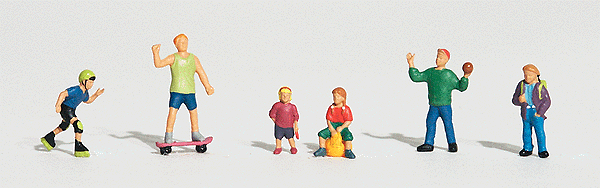 Woodland Scenics 1830 HO Scale Scenic Accents(R) Figures -- Kids At Play pkg(6)