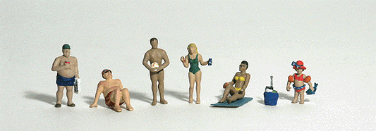 Woodland Scenics 1853 HO Scale Sunbathers - Scenic Accents(R) -- pkg(6)
