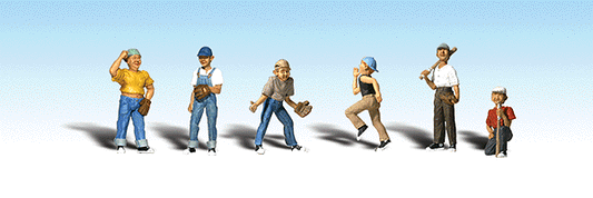 Woodland Scenics 1870 HO Scale Baseball Players II - Scenic Accents(R) -- pkg(6)