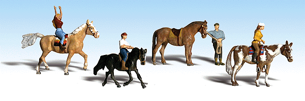 Woodland Scenics 1889 HO Scale Horseback Riders - Scenic Accents(R) -- pkg(4)
