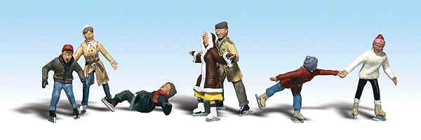 Woodland Scenics 1899 HO Scale Scenice Accents(R) - Recreation & Sports -- Ice Skaters pkg(7)