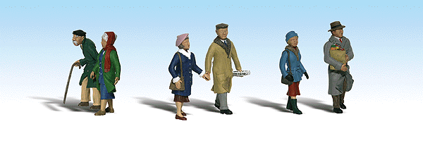 Woodland Scenics 1900 HO Scale Scenic Accents(R) -- Couples in Coats - 3 Couples
