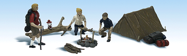 Woodland Scenics 1917 HO Scale Campers - Scenic Accents(R) -- With Tent & Accessories