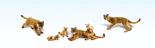 Woodland Scenics 1949 HO Scale Cougars & Cubs - Scenic Accents(R) -- pkg(6)