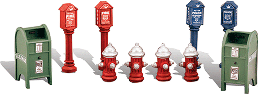 Woodland Scenics 1960 HO Scale Scenic Accents(R) -- Street Items pkg(10)