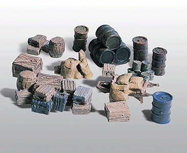 Woodland Scenics 203 HO Scale Scenic Details(R) -- Assorted Crates, Barrels & Sacks