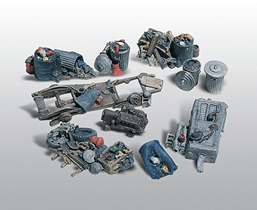 Woodland Scenics 205 HO Scale Scenic Details(R) (Unpainted Metal Castings) -- Assorted Junk Piles