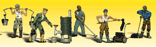 Woodland Scenics 2128 N Scale Scenic Accents(R) Figures -- Roofers pkg(6)