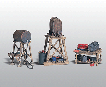 Woodland Scenics 212 HO Scale Scenic Details(R) -- 3 Fuel Stands - Kit (Unpainted Metal)