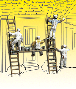 Woodland Scenics 2174 N Scale Scenic Accents(R) Figures -- Painters & Accessories pkg(4)