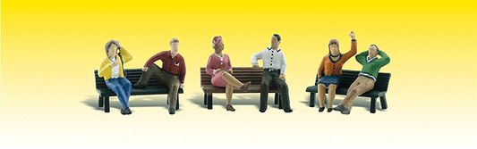 Woodland Scenics 2206 N Scale Scenic Accents(R) -- People on Benches pkg(3)