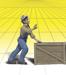 Woodland Scenics 2523 G Scale Scenic Accents(R) Figures -- Dock Worker w/Crate