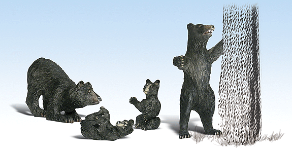 Woodland Scenics 2551 G Scale Scenic Accents(R) Figures -- Harry Bear & Family