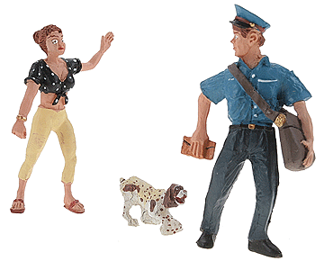 Woodland Scenics 2560 G Scale Scenic Accents(R) Figures -- Polly's Postal Pursuit