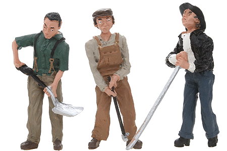 Woodland Scenics 2562 G Scale Scenic Accents(R) Figures -- Rail Workers pkg(3)