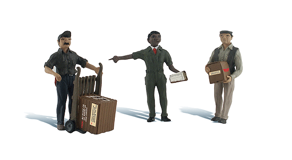 Woodland Scenics 2565 G Scale Scenic Accents(R) Figures -- Dock Crew - 2 Crew Members & 1 Crew Chief