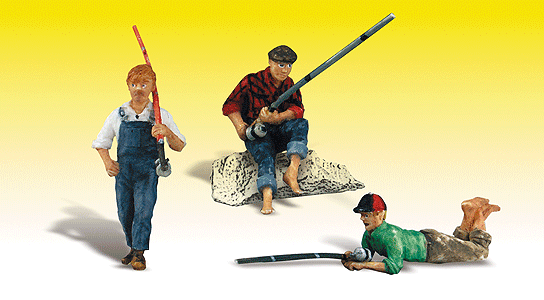 Woodland Scenics 2569 G Scale Scenic Accents(R) Figures -- Fishing Buddies pkg(3)