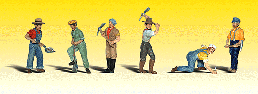 Woodland Scenics 2723 O Scale Scenic Accents(R) Figures -- Track Workers pkg(6)