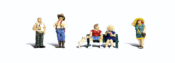 Woodland Scenics 2728 O Scale Scenic Accents(R) Figures -- Full-Figured Folks pkg(5)