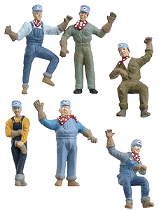 Woodland Scenics 2733 O Scale Scenic Accents(R) Figures -- Engineers pkg(6)