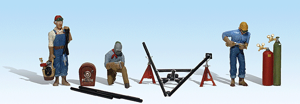 Woodland Scenics 2748 O Scale Scenic Accents(R) Figures -- Welders & Accessories pkg(15)