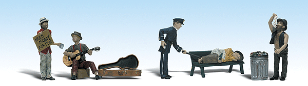Woodland Scenics 2749 O Scale Scenic Accents(R) Figures -- Park Bums with Accessories pkg(4)