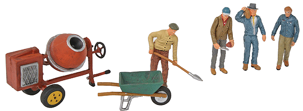 Woodland Scenics 2753 O Scale Scenic Accents(R) Figures -- Masonry Workers and Accessories pkg(11)