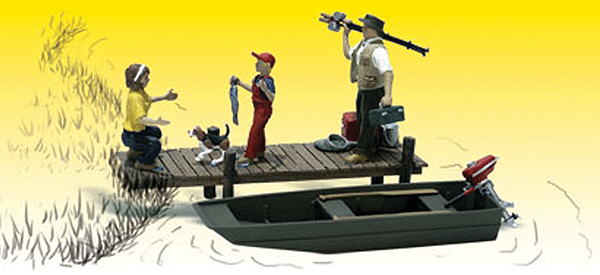 Woodland Scenics 2756 O Scale Scenic Accents(R) Figures -- Family Fishing pkg(3)