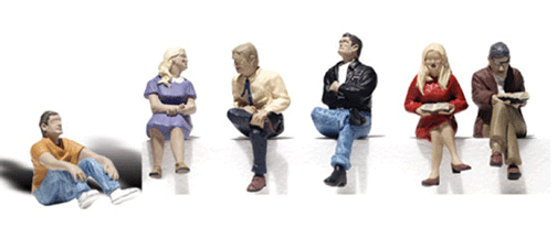 Woodland Scenics 2759 O Scale Scenic Accents(R) Figures -- People Sitting pkg(6)