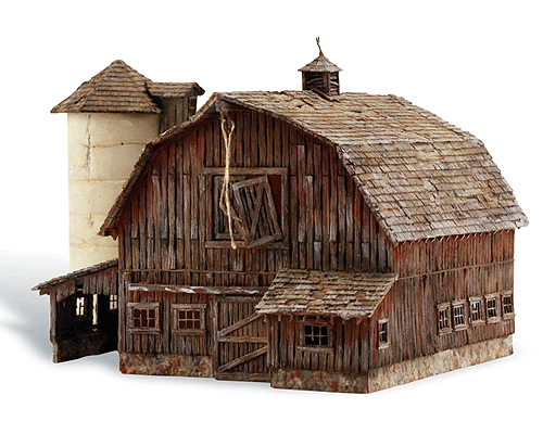 Woodland Scenics 4932 N Scale Old Weathered Barn - Built-&-Ready(R) Landmark Structures(R) -- Assembled - 3-3/16 x 4-1/4 x 2-11/16" 8.09 x 10.7 x 6.8cm