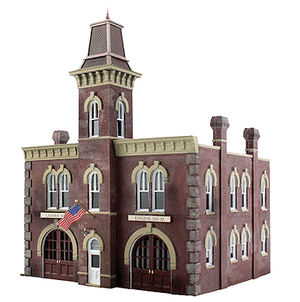 Woodland Scenics 4934 N Scale Firehouse - Built-&-Ready Landmark Structures(R) -- Assembled - 3-19/32 x 3-7/32" 9.1 x 8.2cm