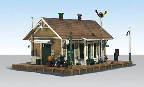 Woodland Scenics 5023 HO Scale Dansbury Depot - Built-&-Ready Landmark Structures(R) -- Assembled - 7-1/2 x 5-9/16" 19 x 14.1cm