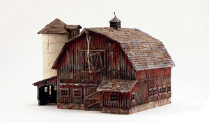 Woodland Scenics 5038 HO Scale Old Weathered Barn - Built-&-Ready Landmark Structures(R) -- Assembled - 7-13/16 x 5-11/16" 19.8 x 14.4cm