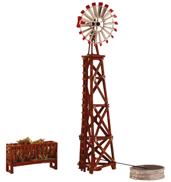 Woodland Scenics 5043 HO Scale Windmill - Built & Ready Landmark Structures(R) -- Assembled - 3-5/8 x 1-3/4" 9.2 x 4.44 cm