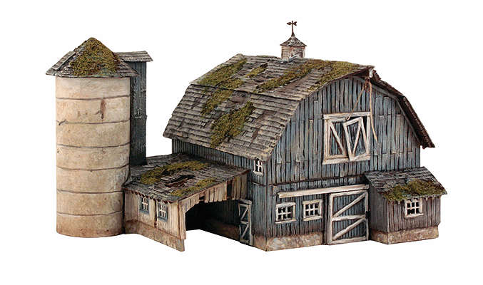 Woodland Scenics 5190 HO Scale Rustic Barn - Landmark Structures(R) -- Kit - 8-3/16 x 6-3/4" 20.8 x 17.2cm