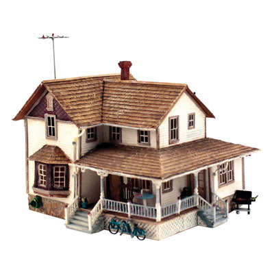 Woodland Scenics 5196 HO Scale Corner Porch House - Landmark Structures(R) -- Kit - 5-5/8 x 8-5/8 x 5" 14.2 x 21.9 x 12.7cm