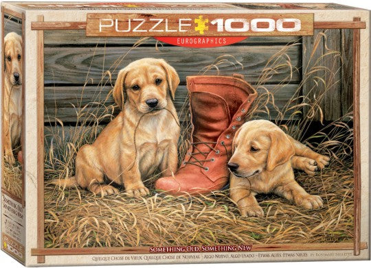 Eurographics 60795 Something Old, Something New (Golden Lab Puppies & Boot) Puzzle (1000pc)