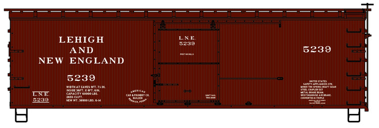 Accurail 1707 Ho 36' Ds Wood Boxcar L&Ne