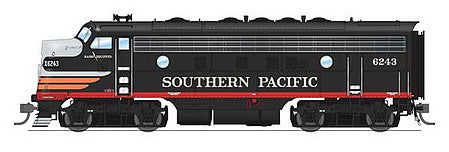 Broadway Limited 6694 HO Scale EMD F7A - Sound and DCC - Paragon4 -- Southern Pacific 6244 (Black Widow, black, silver, red, orange)