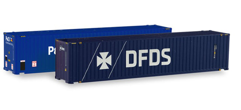 Herpa 76937 1/87 Scale P&O And Dfds - 45' Containers 2 Pieces