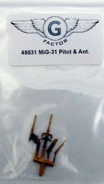 G Factor Models 48031 1/48 MiG31 Brass Pitot & Ant. for AGK (D)