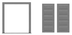 Tichy Trains 8199 HO 5-Panel Dbl Door & Frame 72"w x 80"h (2) (D)