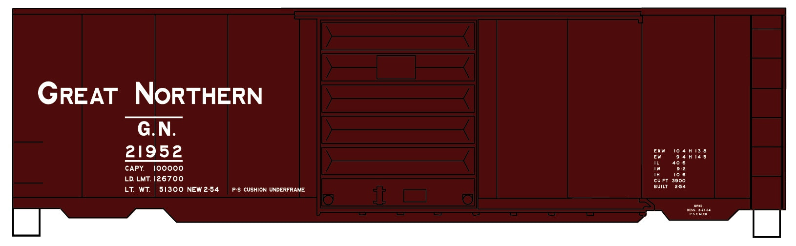 Accurail 3455 Ho 40' Ps-1 Boxcar Gn 21952