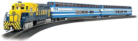Bachmann 765 HO Scale Denali Express - Standard DC -- Alaska EMD GP40, 2 Dome Cars, 63 x 45" E-Z Track(R) Oval, Speed Controller