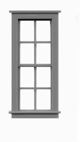 Tichy Trains 8030 HO 4/4 Dbl Hung Window w/Glazing & Shades 30"w x 80"h (12) (D)