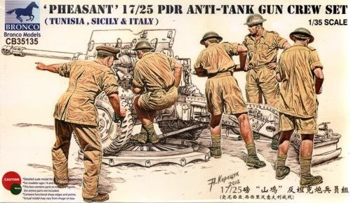 Bronco Models 35135 1/35 Pheasant 17/25-Pdr Anti-Tank Gun Crew (5) (Tunisia, Sicily & Italy)