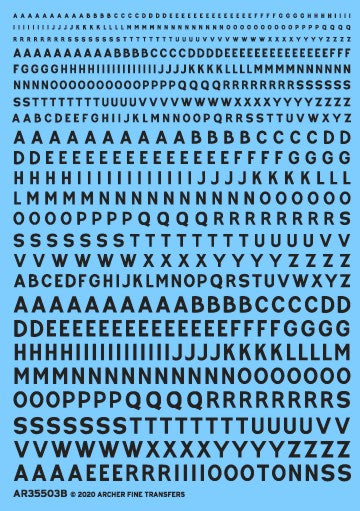 Archer Fine Transfers 35503B Waterslide Decal: 1/35 Generic Lettering WWII British Vehicles (Black)