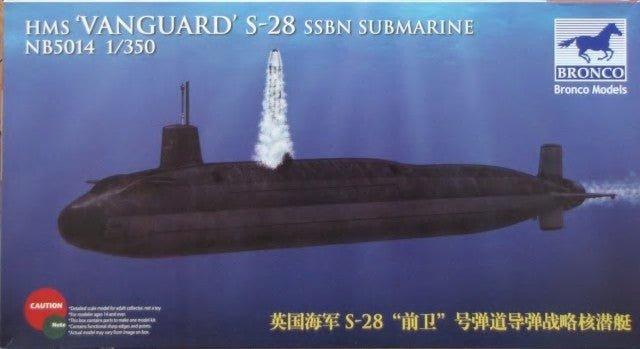 Bronco Models 5014 1/350 HMS Vanguard S28 SSBN Submarine